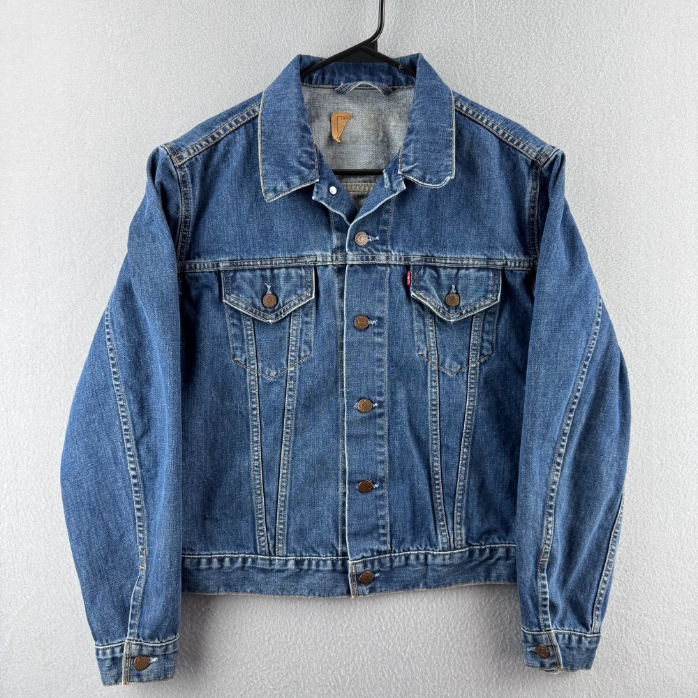 Vintage Levis Jacket Mens Fits Small 20x22 Blue Denim 70505 Type 3 80s